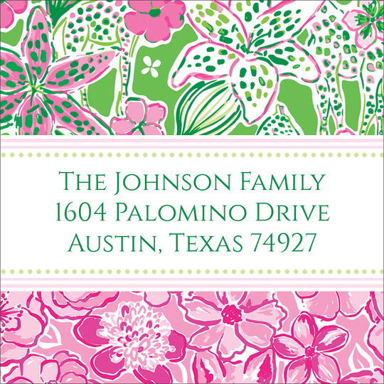 Preppy Safari Square Address Labels